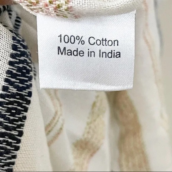 Anthropologie Duet Beige Striped Tasseled Mariska Caftan Coverup Dress One Size - Picture 7 of 10